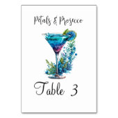 Numéro De Table Pétales et Procuco Blue Fête des mariées Party (Dos)