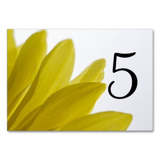 Numéro De Table Pétales Fleurs Jaunes Faisy Numéros de tableau (Devant)