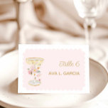 Numéro De Table Petals and Prosecco Bridal Shower<br><div class="desc">Guide guests in bubbly style with this petals and prosecco bridal shower table number sign—perfect for seating or as a chic place card. Features blush watercolor florals and a champagne bottle. Explore our full matching collection for more coordinating pieces.</div>