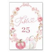 Numéro de table petite citrouille blanche et rose (Par défaut)