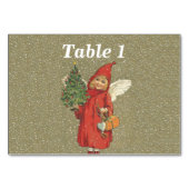 Numéro De Table Petite fille victorienne Cape Christmas Tree (Dos)