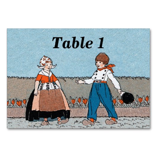 Numéro De Table Petite Néerlandaise Garçon Chaussures En Bois Tuli (Devant)