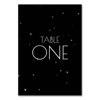 Numéro De Table Petites Étoiles Noir Minimaliste