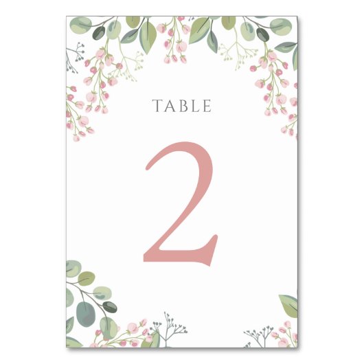 Numéro De Table petites fleurs roses Tableau Numéro 2 (Par défaut)