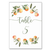 Numéro De Table Petits agrumes oranges mignons (Dos)