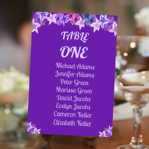 Numéro De Table Pétunia Violet Gras