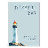 Numéro De Table Phare à l'aquarelle bleu clair joyeux (Dos)