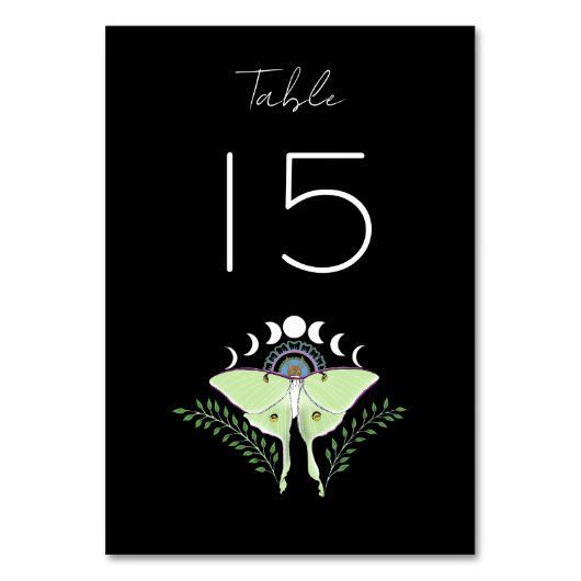 Numéro De Table Phases Luna Moth Moon (Dos)
