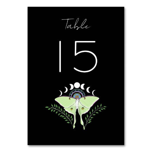 Numéro De Table Phases Luna Moth Moon (Par défaut)