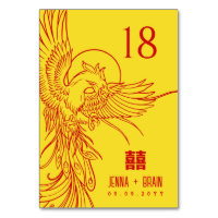 Phoenix Thème Double Bonheur | Rouge sur or