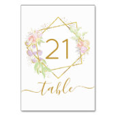Numéro De Table Photo à l'aquarelle moderne (Dos)
