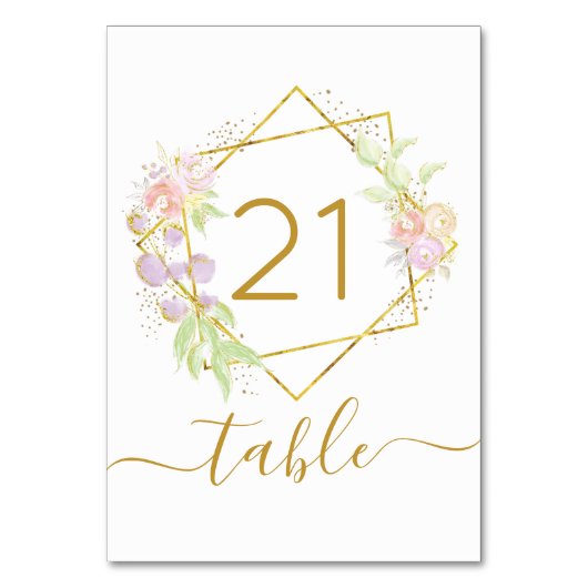 Numéro De Table Photo à l'aquarelle moderne (Par défaut)