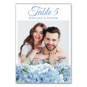 Numéro De Table Photo Blue Hydrangea Floral Mariage (Par défaut)