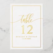 Numéro de table photo calligraphié avec feuille d' (Recto)