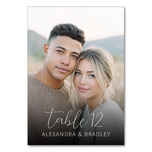 Numéro De Table Photo Chaleur Romantique (Dos)