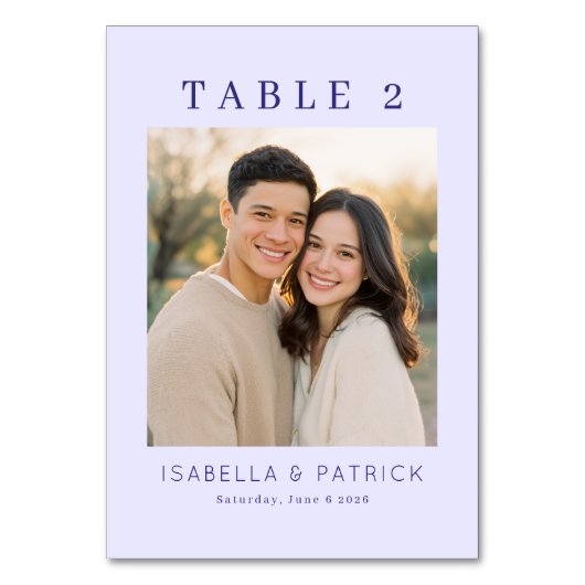 Numéro De Table Photo Contemporain Navy Chaud (Par défaut)