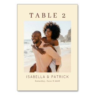 Numéro De Table Photo Contemporaine Chaleureuse et Joyeuse