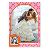 Numéro De Table Photo de Boho Arch Rose Orange Couple (Dos)