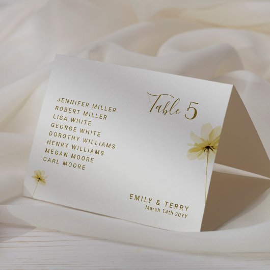 Numéro De Table Photo de grâce de l'heure d'or et Mariage floral