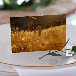 Numéro De Table Photo de grâce de l'heure d'or et Mariage floral