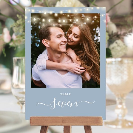 Numéro de table photo de guirlande lumineuse bleu 