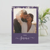 Numéro de table photo de guirlande violette (Debout devant)