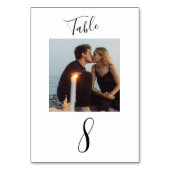 Numéro De Table Photo de mariage avec écriture manuscrite moderne (Dos)