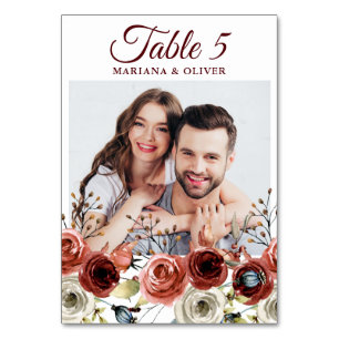 Numéro De Table Photo de mariage floral automne mélange