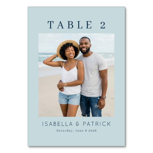 Numéro De Table Photo de plage bleue joyeuse (Par défaut)