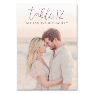 Numéro De Table Photo de plage pastel romantique