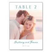 Numéro De Table Photo de plage romantique pastel (Dos)