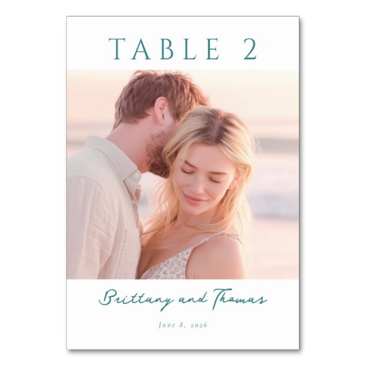 Numéro De Table Photo de plage romantique pastel (Par défaut)
