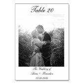 Numéro De Table Photo de script de calligraphie noir blanc minimal (Dos)