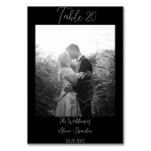 Numéro De Table Photo de script de calligraphie simple en noir et  (Par défaut)