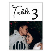 Numéro De Table Photo d'un couple personnalisé élégant sur blanc (Dos)