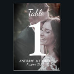 Numéro De Table Photo Elegant Serif et Typographie Cursive<br><div class="desc">Donnez le ton parfait à votre mariage avec nos numéros de table élégants et modifiables ! Ajoutez facilement votre photo et votre texte dans de belles polices cursives et serif. Entièrement personnalisables pour correspondre à votre style, ces numéros d'impression à la demande créent une célébration inoubliable et personnalisée. Modifiez maintenant...</div>