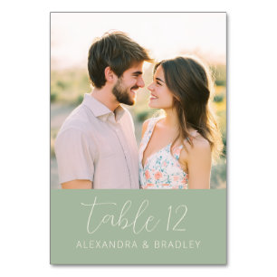 Numéro De Table Photo Floral Beige Romantique