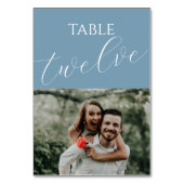 Numéro De Table Photo Mariage bleu Dusty (Dos)