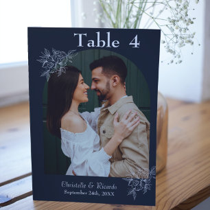 Numéro De Table Photo mariage bleu marine
