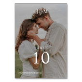 Numéro De Table Photo Mariage moderne Elegant Monogram (Dos)