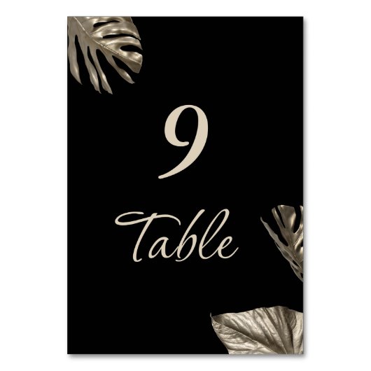 Numéro De Table Photo Mariage simple Black and Gold Elegant (Par défaut)