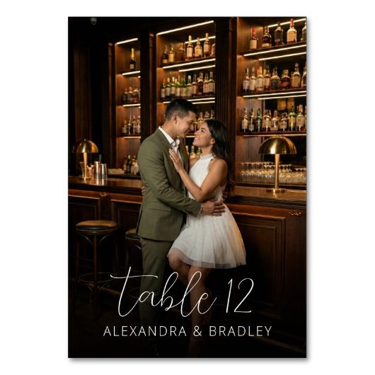 Numéro De Table Photo Marron Chaud Romantique (Dos)