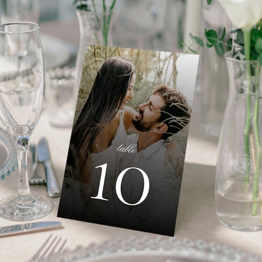 Numéro De Table Photo moderne avec Mariage de recouvrement noir