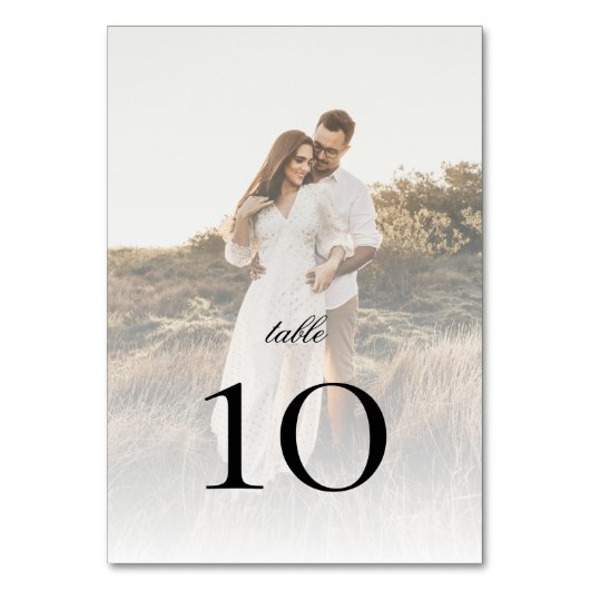 Numéro De Table Photo moderne avec Mariage superposé (Dos)