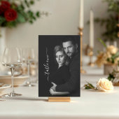 Numéro De Table Photo moderne noir et blanc Code QR