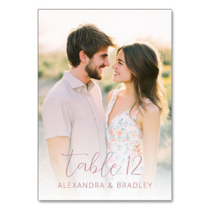 Numéro De Table Photo Pastel Romantique