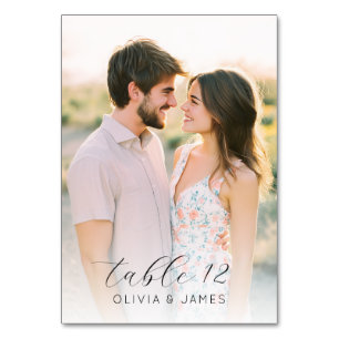 Numéro De Table Photo Romantique aux Pastels Joyeux