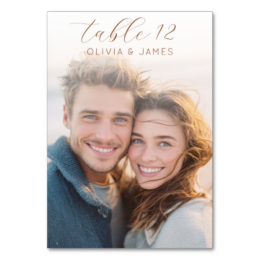 Numéro De Table Photo Romantique Dorée Joyeuse (Dos)