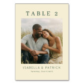 Numéro De Table Photo Rustique Jaune Serein (Dos)