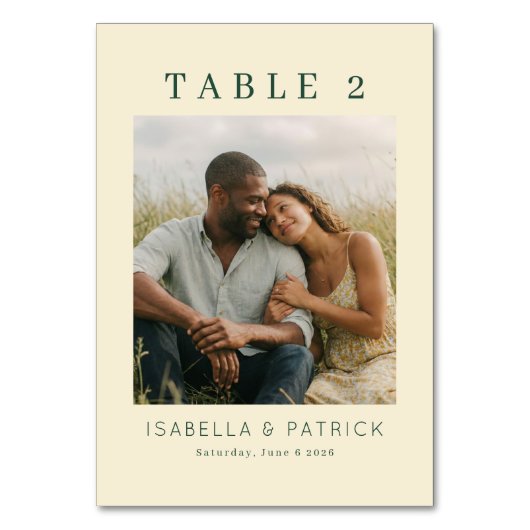 Numéro De Table Photo Rustique Jaune Serein (Par défaut)